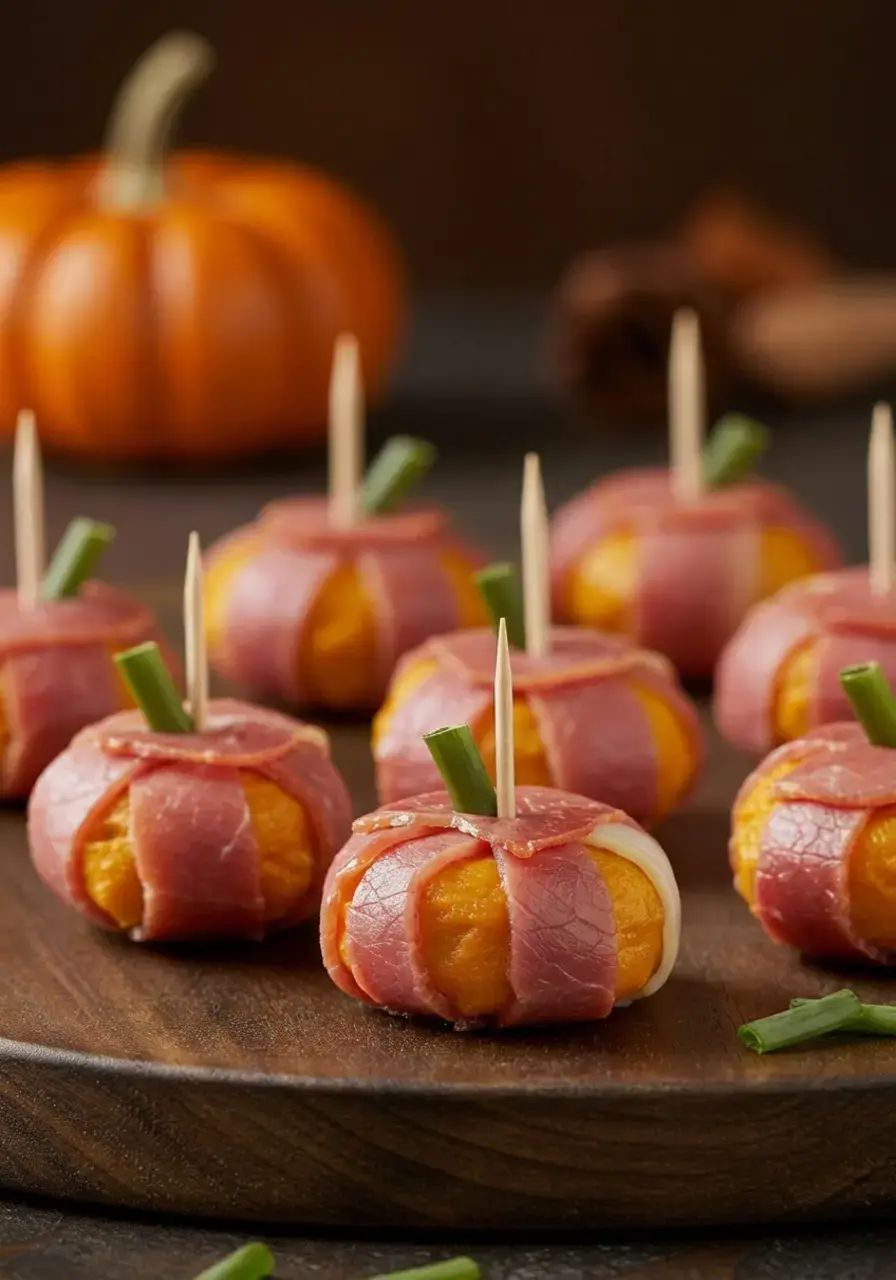 25 Pumpkin Shaped Appetizers To Make, Pumpkin Prosciutto Wraps