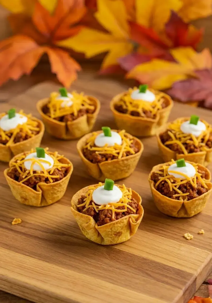 25 Pumpkin Shaped Appetizers To Make, Pumpkin Taco Cups