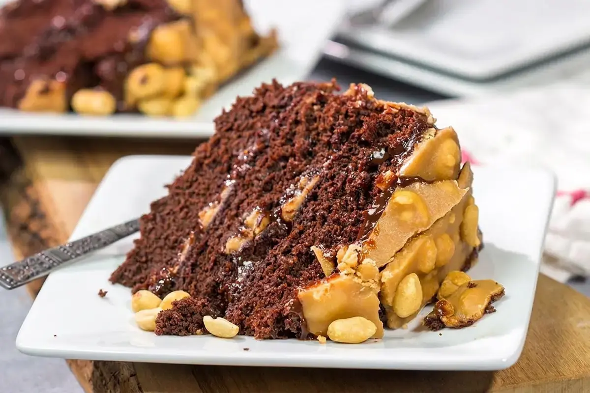 Caramel Chocolate Cake: A Decadent American Dessert With Salted Caramel And Peanuts 13 Caramel Chocolate Cake