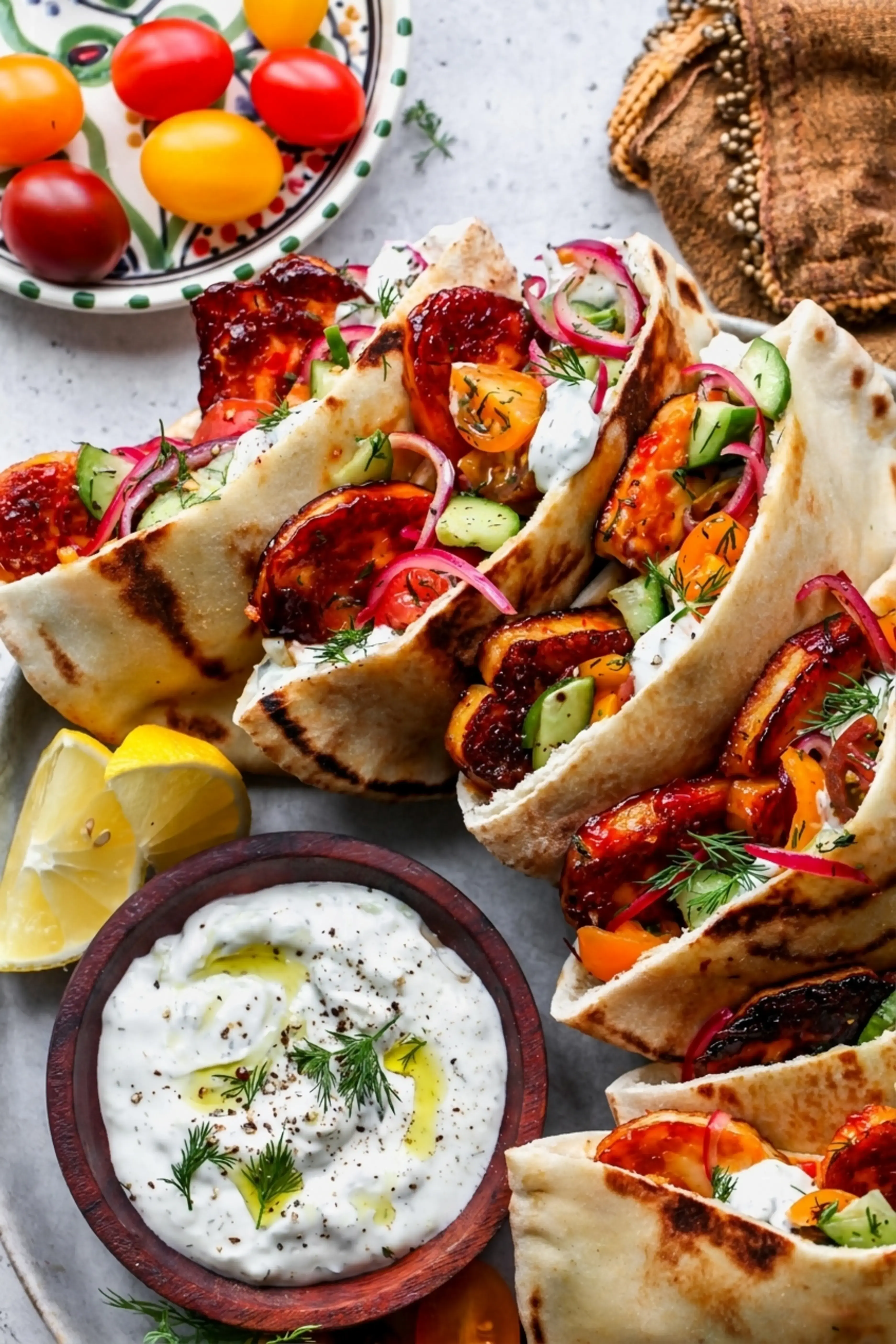 Mediterranean Halloumi Pitas