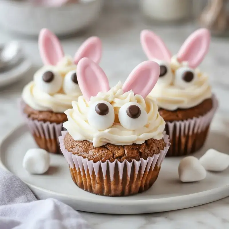 20+ Delicious Easter Treats, 6. Easter Bunny Cupcakes