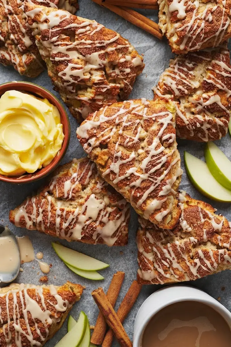 Apple Scones With Maple Glaze, Apple Cinnamon Scones