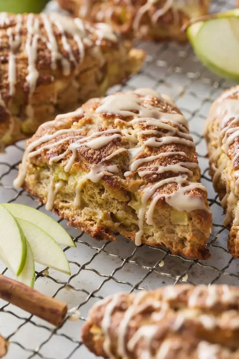 Apple Scones With Maple Glaze