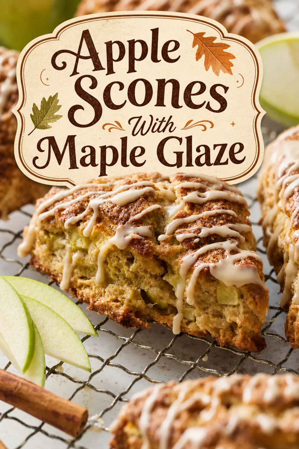 Apple Scones With Maple Glaze