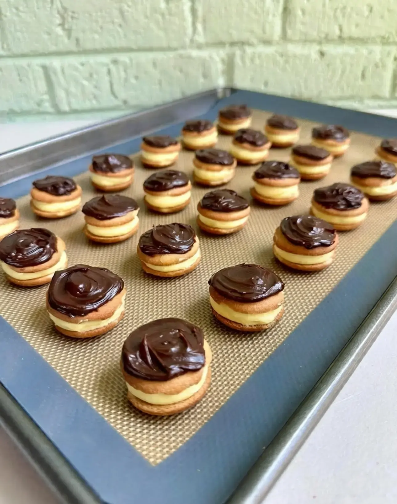 Boston Cream Pie Cookie Bites