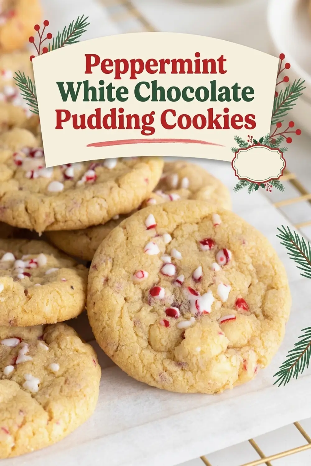 Home 8 Peppermint White Chocolate Pudding Cookies