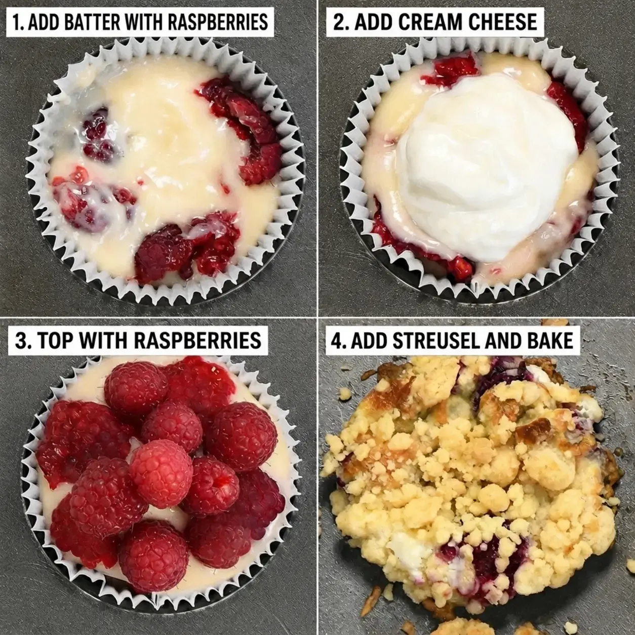 Raspberry Cream Cheese Muffins, How To Make Raspberry Cream Cheese Muffins