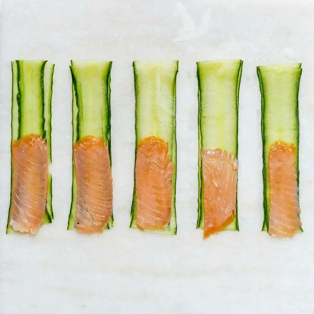 Smoked Salmon Cucumber Rolls, Instructions