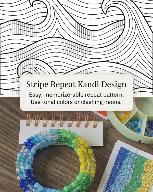 Viral 20 Kandi Ideas Pattern You’ll Wish You Found Sooner, Stripe Repeat Kandi Design